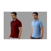 SKYRISE - Multicolor Cotton Blend Slim Fit Men's Polo T Shirt ( Pack of 2 ) - None