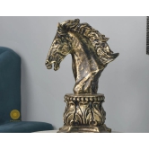 Chess Horse Head Statue (9.5 x 13 Inches)-Maroon