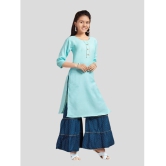 Aarika Girls Cotton Kurta and Sharara Set ( Pack of 1 , Sea Green ) - None