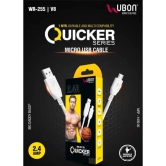 Ubon WR-255 2.4A Quicker Series Micro/V8 Cable(1Mtr) (White)