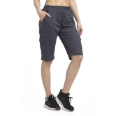 Solid Women Dark Grey Cargo Shorts, Sports Shorts, Casual Shorts, Regular Shorts