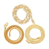 AanyaCentric Combo of 3 Gold Plated 22inches Long Fashion Chain - None