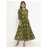 Angiya Green Cotton Anarkali Kurti - - 3XL