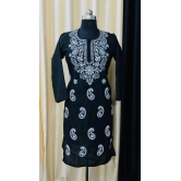 WOMEN KURTI-42 / BLACK / STRAIGHT KURTI