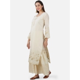 Women Floral Printed Gotta Patti Pure Cotton Kurta With Sharara & Dupatta