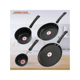 LAZYWINDOW Grey Hard Anodised Non-Stick Cookware Sets ( Set of 4 )