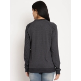 Women Wanderer Black Solid Sweatshirt-XXL