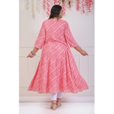 Swasti Cotton Blend Printed Anarkali Womens Kurti - Peach ( Pack of 1 ) - None