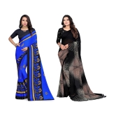 LEELAVATI - Multicolor Georgette Saree With Blouse Piece ( Pack of 2 ) - Multicolor