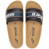 Aerowalk Black Mens Slide Flip Flop - None