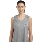 Women Solid Round Neck Polyester Grey T-Shirt