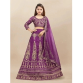 JULEE Purple Silk Girls Lehenga Choli Set ( Pack of 1 ) - None