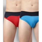 IC4 - Multicolor Cotton Blend Mens Briefs ( Pack of 2 ) - L