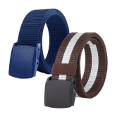 Loopa Multi Nylon Casual Belt Pack of 2 - None