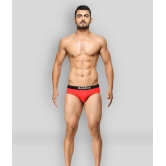 BASIICS By La Intimo Cotton Blend Mens Briefs ( Red ) - M