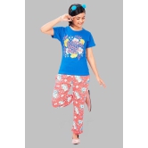 Girls Printed Cotton Round Neck Short Sleeves Pyjama Set-13-14 years