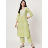 AMIRA'S INDIAN ETHNICWEAR - Green Straight Cotton Women's Stitched Salwar Suit ( Pack of 1 ) - None