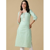 Glomee - Mint Green Cotton Blend Women's Straight Kurti ( Pack of 1 ) - None