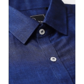 Space Blue Men Linen Shirt L