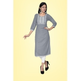 Kapadia - Grey Rayon Womens Straight Kurti ( Pack of 1 ) - None