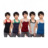 ICONIC ME Multi Color Cotton Solid Boys Vest ( Pack of 5 ) - None