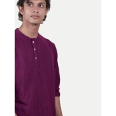 Men purple Cotton Casual Loose T-Shirt