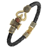 PAYSTORE Rudraksha OM Trishul Damroo Designer Oxidized Gold Bahubali  Kada Bracelet