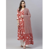 miravan - Red Cotton Women's Angrakha Kurti ( Pack of 1 ) - None