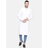 Men White Hemp Long Kurta