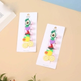 Mini Fruit Multi Color Hair Clips (Set of 2)