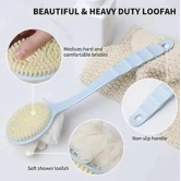 Back Exfoliator with 2 In 1 Mesh Bristles Body Brush and Back Brush Long Handle For Skin Health For Men and Women - Color may Very