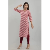 Frionkandy - Red Cotton Womens Straight Kurti ( Pack of 1 ) - None