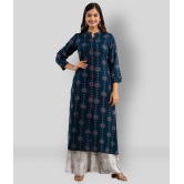 Lee Moda - Navy Blue Straight Rayon Womens Stitched Salwar Suit ( Pack of 1 ) - S