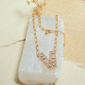 The Studded Initial Link Chain-W