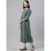 Vbuyz - Blue Cotton Womens A-line Kurti ( Pack of 1 ) - None