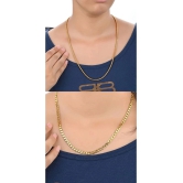 AanyaCentric Combo of 2 Gold Plated 22inches Long Fashion Chain - None