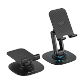 Portronics Foldable Mobile Stand for Smartphones and Tablets ( Black ) - Black