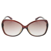 Hrinkar Brown Over-sized Sunglasses Styles Brown Frame Glasses for Women - HRS262