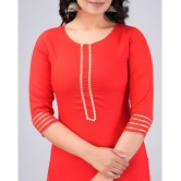 MAUKA Rayon Embroidered Straight Womens Kurti - Red ( Pack of 1 ) - None