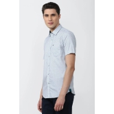 Men Blue Slim Fit Print Half Sleeves Casual Shirt