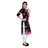 Divena Black Cotton Straight Kurti - XXL