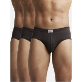 Jockey 8035 Men Super Combed Cotton Solid Poco Brief - Brown (Pack of 3) - None