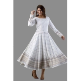 LEE MODA EXPORT - White Rayon Women's Anarkali Kurti with Dupatta ( Pack of 1 ) - None