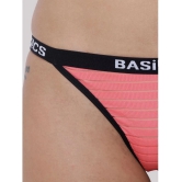 BASIICS By La Intimo Pack of 1 Polyester Striped Womens Crotchless ( Coral ) BCPTH01 - None