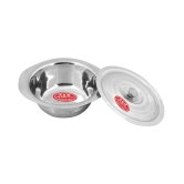 A & H ENTERPRISES Set of 1 Pc Serving Bowls With Lid ( Dongas ) & 1 Serving Spoon - Stainless Steel