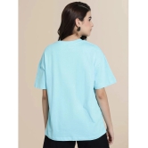 Fabflee Light Blue Cotton Loose Fit Womens T-Shirt ( Pack of 1 ) - None