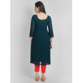 JASH CREATION - Blue Georgette Womens Straight Kurti ( Pack of 1 ) - None