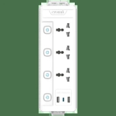 Croma 6 Amps 3 Sockets Surge Protector (2 Meters, Child Safety Shutters, White)