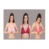 Desiprime - Multicolor Cotton Non Padded Womens Everyday Bra ( Pack of 3 ) - None