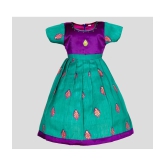 MangoPies - Green Cotton Blend Girls A-line Dress ( Pack of 1 ) - None